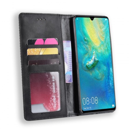 Capa Flip Huawei P30 Pro Vintage Efeito Couro Elegante