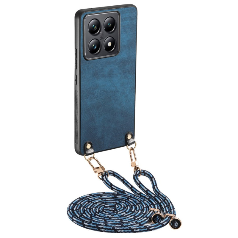 Capa com cordão com efeito de camurça para Xiaomi 14T