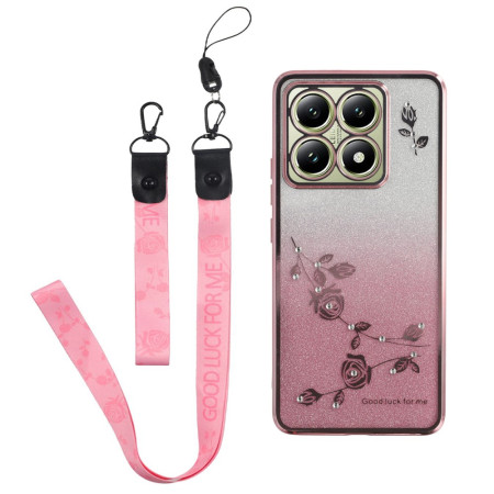 Capa com flores e strass...