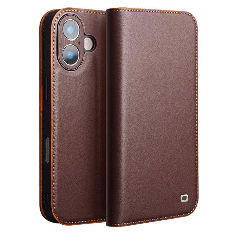Capa flip para iPhone 17 em pele QIALINO