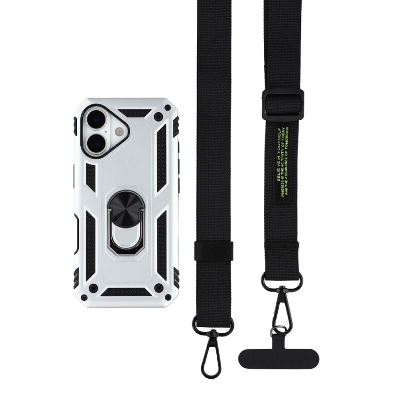 Capa protetora militar para iPhone 17 com alça de ombro