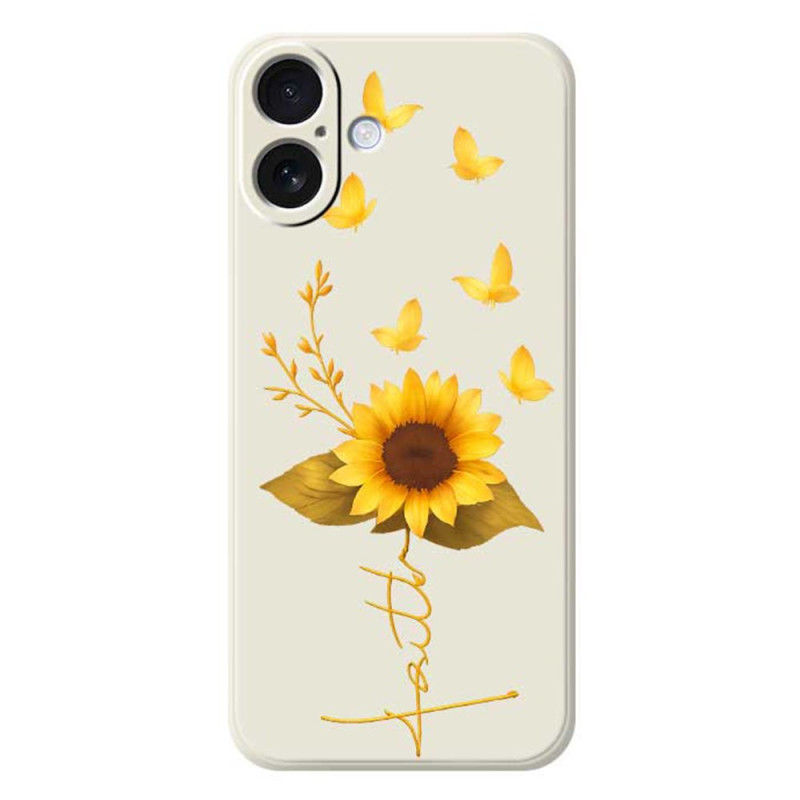 Capa Sunflower Liquid Silicone para iPhone 17