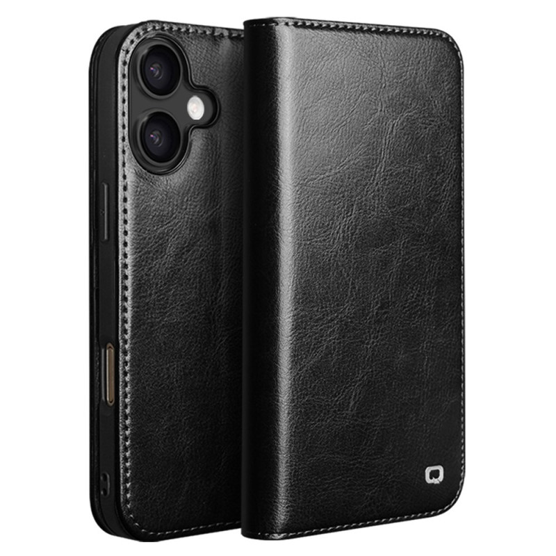 Capa flip para iPhone 17 Estojo
 de couro QIALINO
