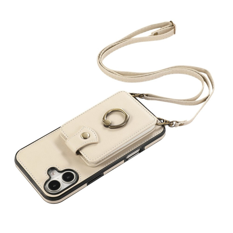 Capa multi-cartões para iPhone 17 com alça de ombro