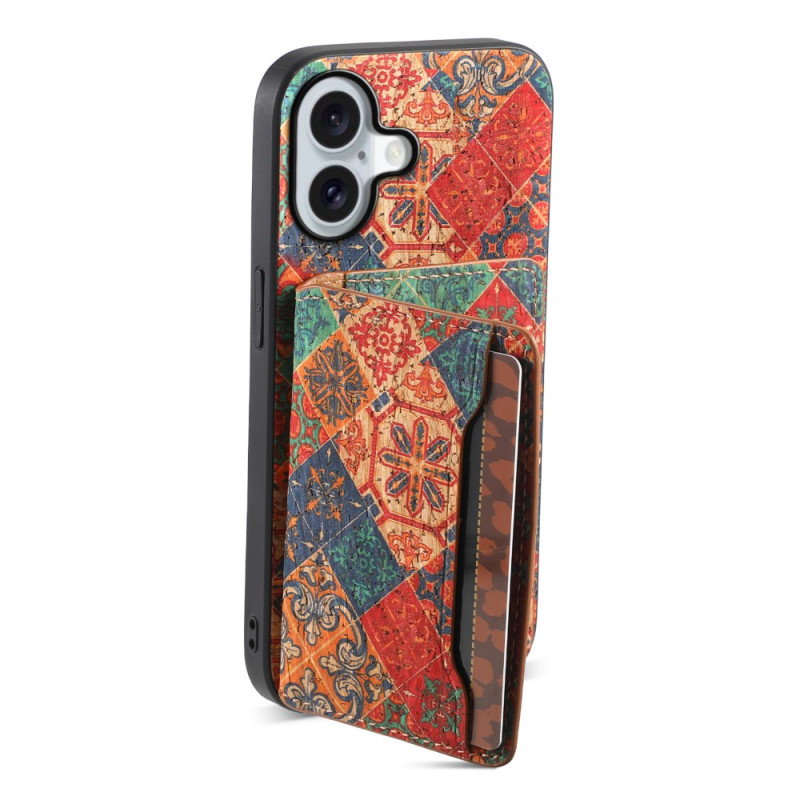Capa para iPhone 17 com padrão floral e suporte integrado