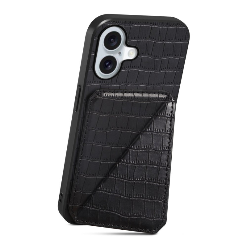 Capa para iPhone 17 Capa para cartão com efeito crocodilo
