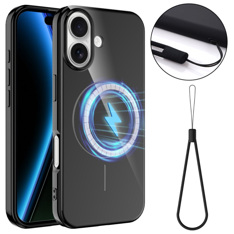 Capa MagSafe compatível com iPhone 17 com cordão de segurança