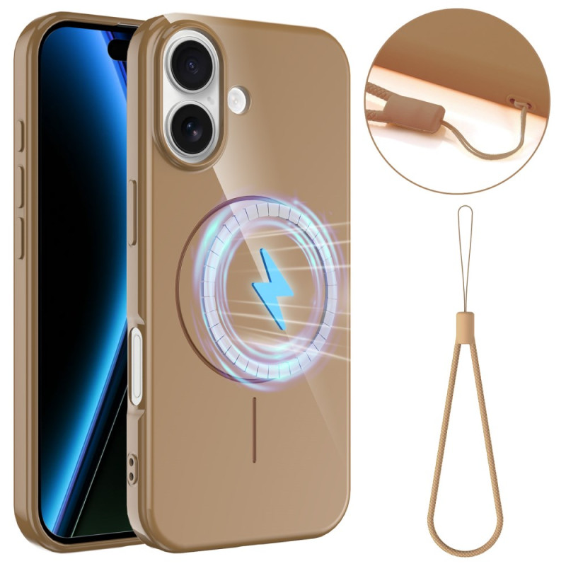 Capa MagSafe compatível com iPhone 17 com cordão de segurança