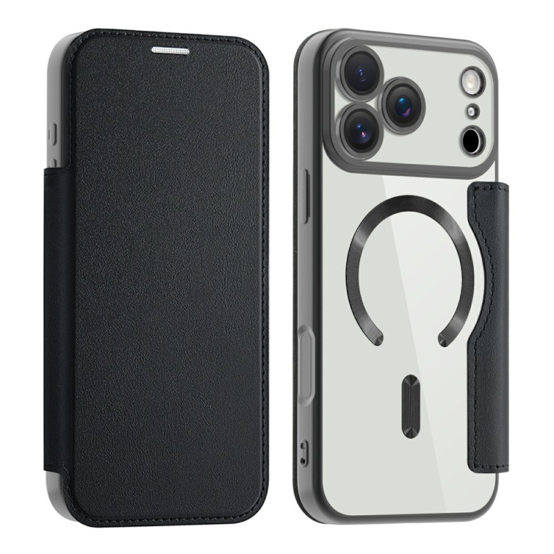 Capa flip para iPhone 17 Pro compatível com MagSafe com bloqueio RFID