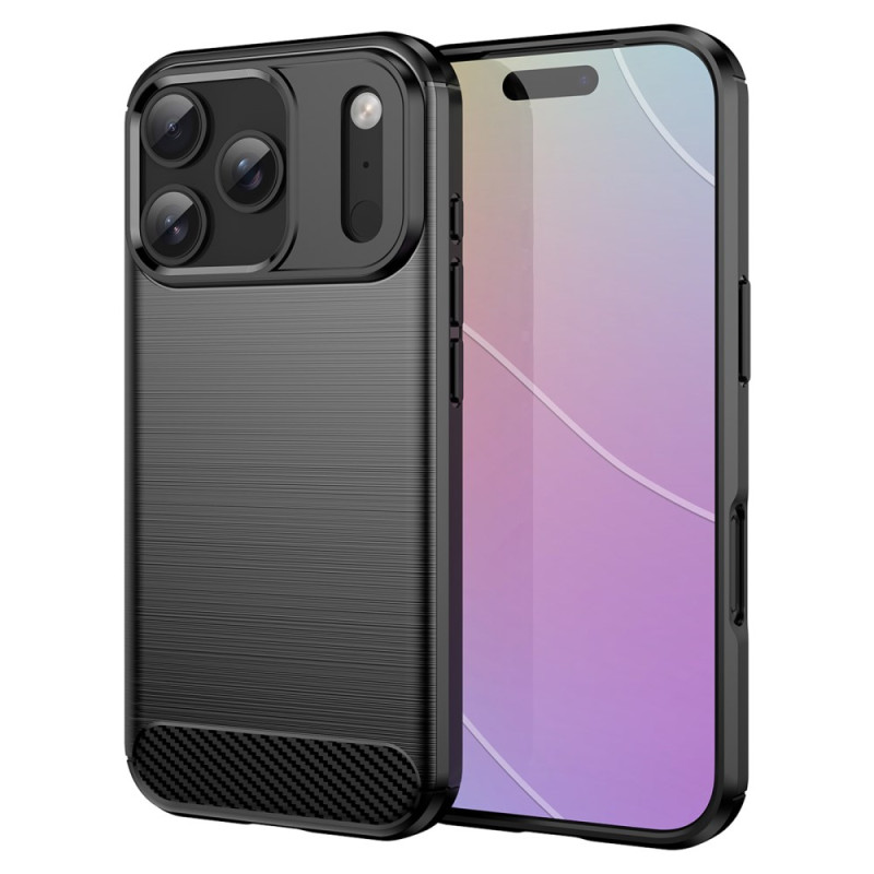 Capa para iPhone 17 Pro em fibra de carbono escovada