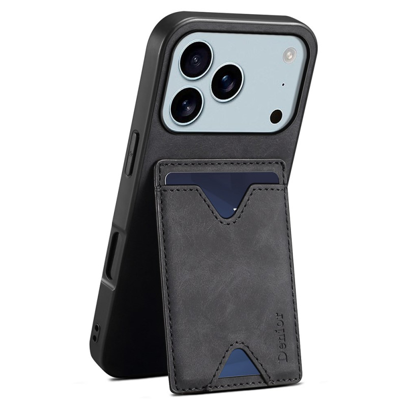 Capa para iPhone 17 Pro, suporte para cartão e suporte DENIOR