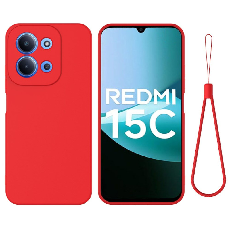Xiaomi Redmi 15C 4G / 5G Capa de silicone líquida com cordão