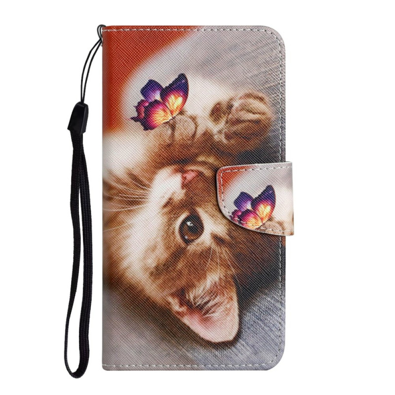 Capa para Samsung Galaxy A07 Gatinho e borboleta