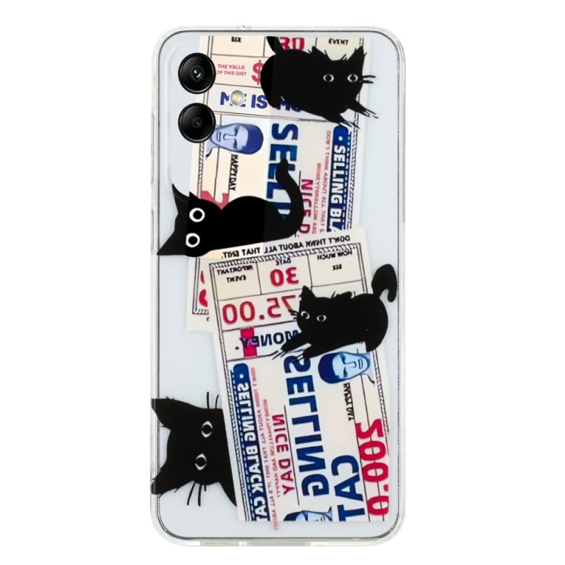 Capa de gato preta para Samsung Galaxy A07 4