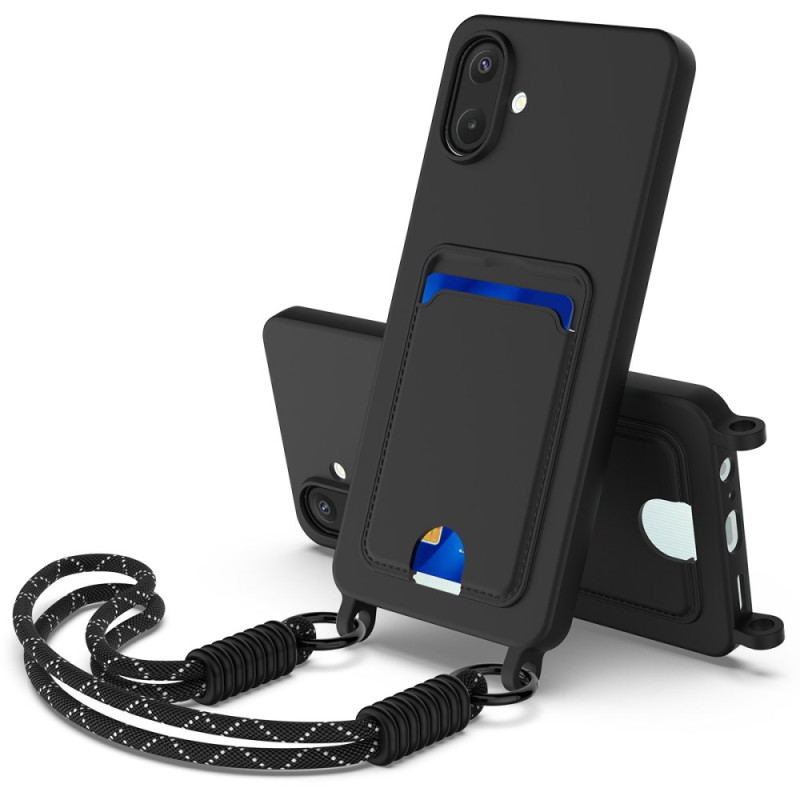 Capa de silicone para cartão com cordão para Samsung Galaxy A07 4G