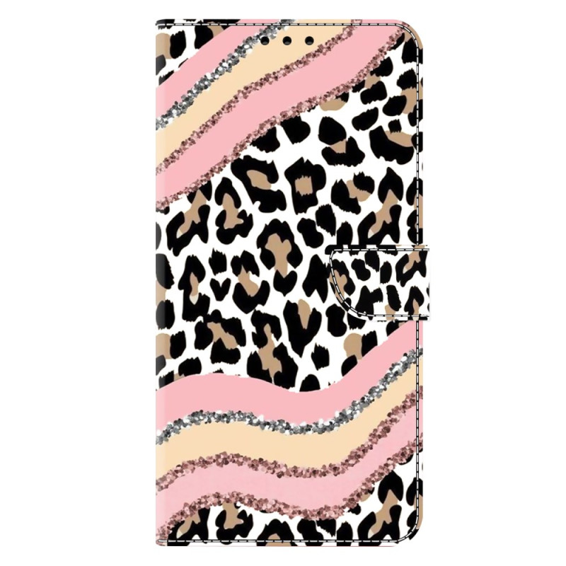 Capa com riscas de leopardo para Samsung Galaxy A17 5G