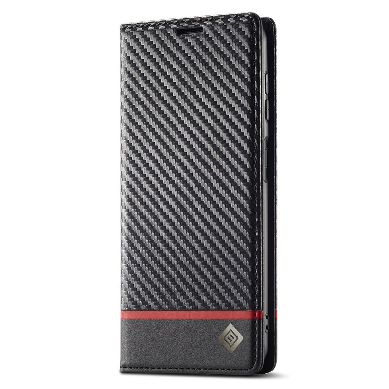 Capa flip para Samsung Galaxy A17 5G Fibra de carbono LC.IMEEKE