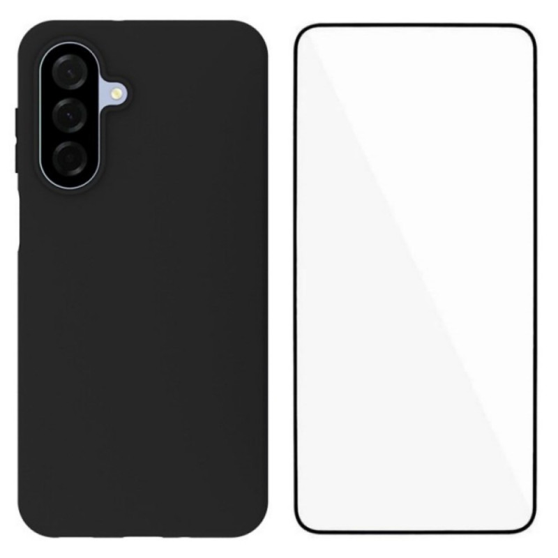 Capa de silicone para Samsung Galaxy A17 5G com proteção de ecrã em vidro temperado