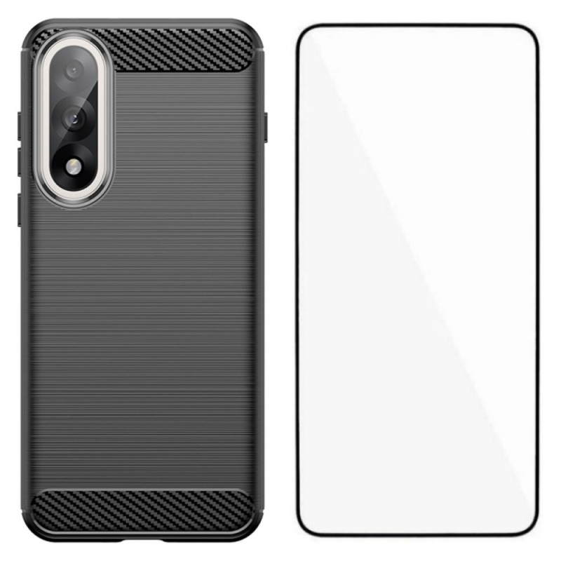 Capa OnePlus Nord 5 em fibra de carbono escovada com protetor de ecrã