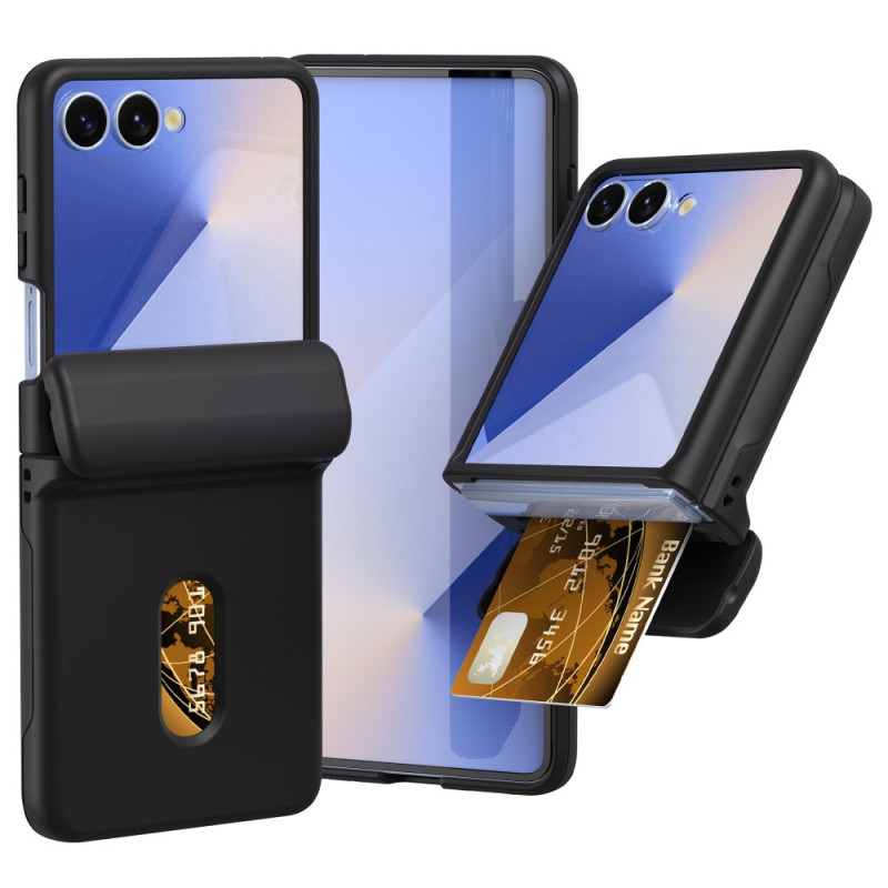 Capa Samsung Galaxy Z Flip 7 dobradiça de mola e suporte para cartões