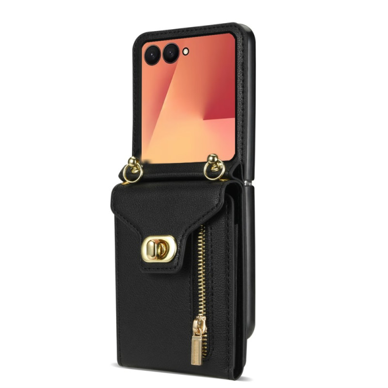 Capa Samsung Galaxy Z Flip 7 Estojo
 com fecho de correr e alça para o ombro
