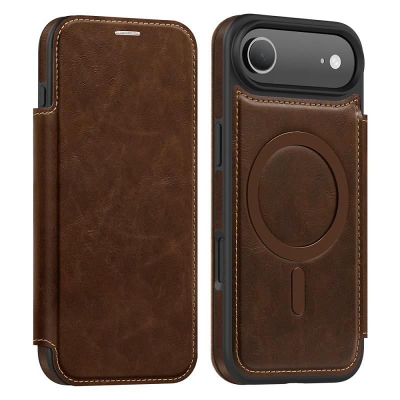Capa flip para iPhone 17 Air MagSafe compatível com porta-cartões RFID