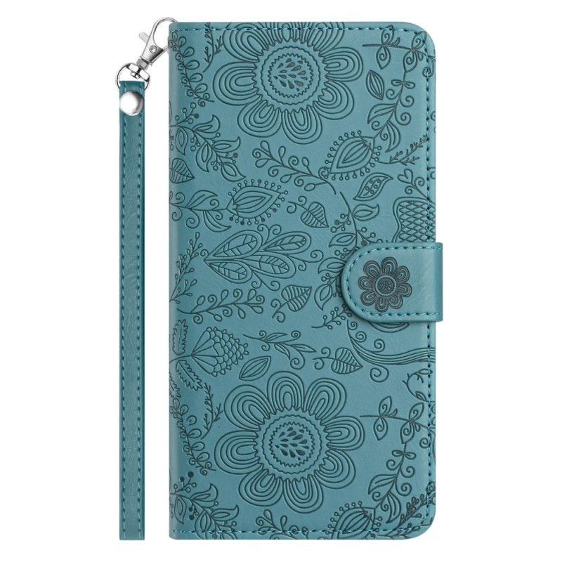 Capa iPhone 17 Air Design
 de flores com cordão de segurança