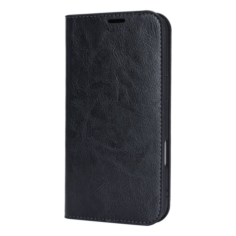 Capa flip para iPhone 17 em pele genuína