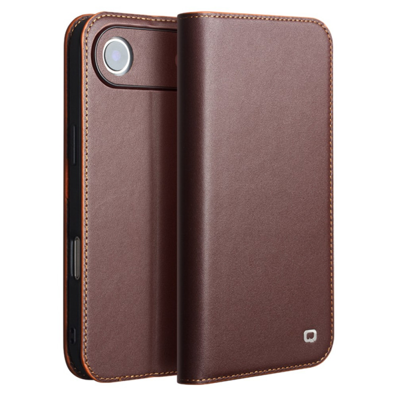 Capa flip para iPhone 17 Air em pele QIALINO