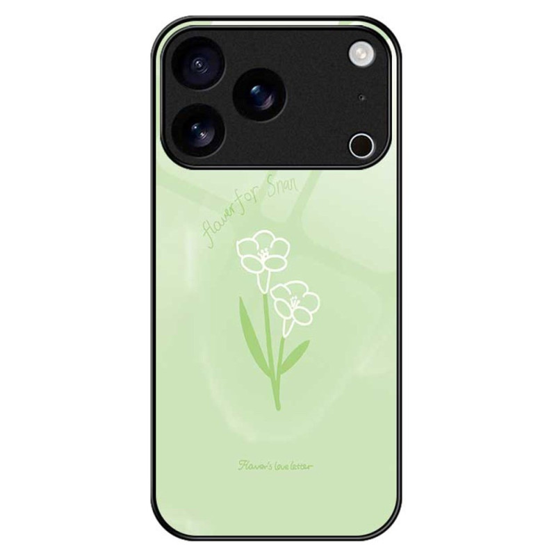 Capa de vidro temperado para iPhone 17 Pro Max Flores