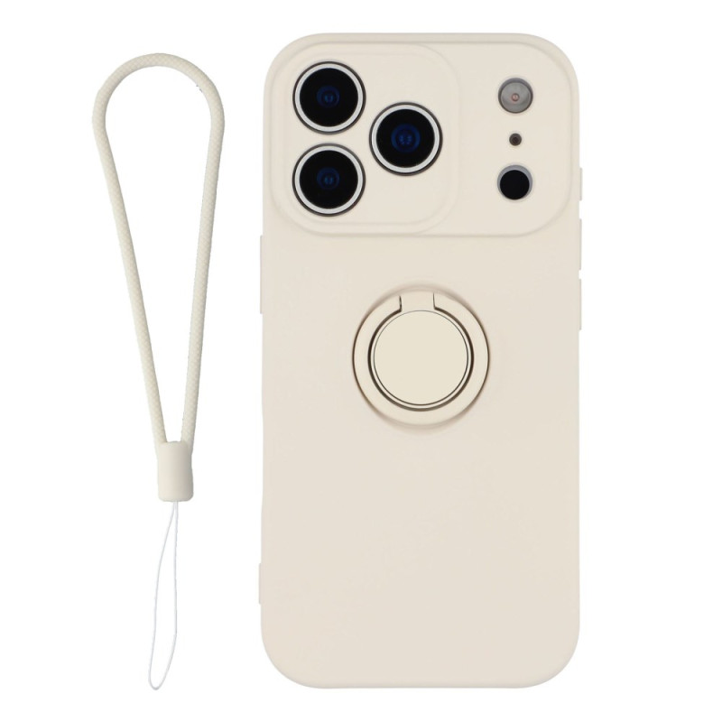 Capa de silicone para iPhone 17 Pro Max com anel de suporte e correia