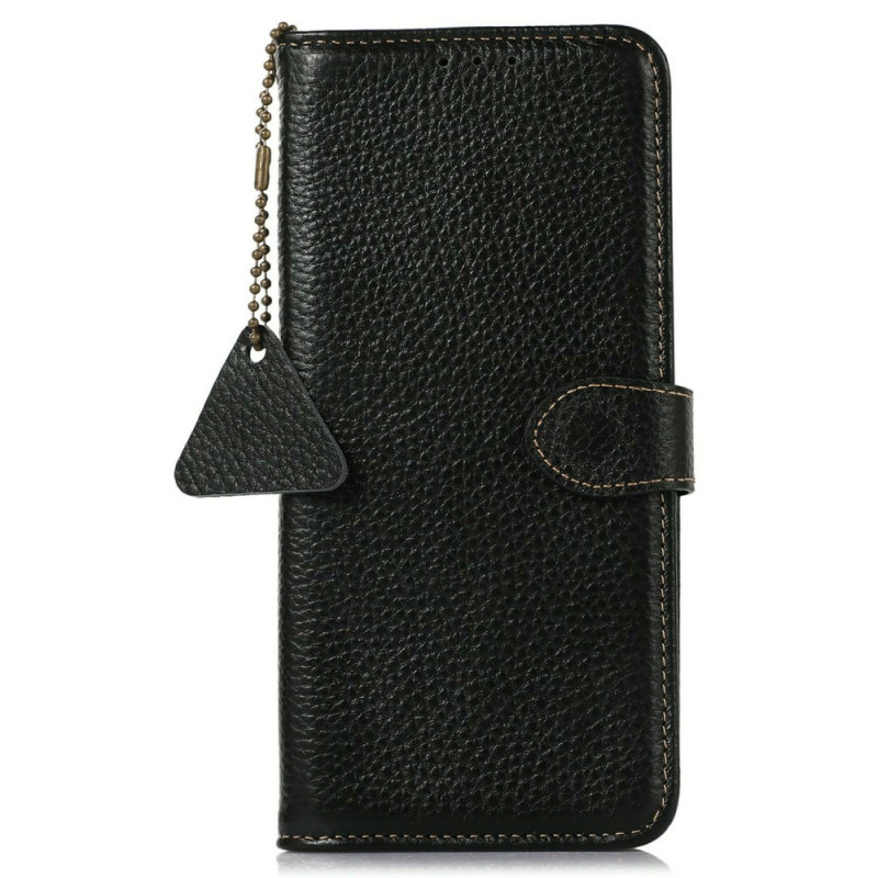 Capa de couro RFID para iPhone 17 Pro Max Textura de lichia