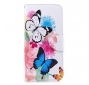 Samsung Galaxy J4 Plus Capa Pintada de Borboletas e Flores