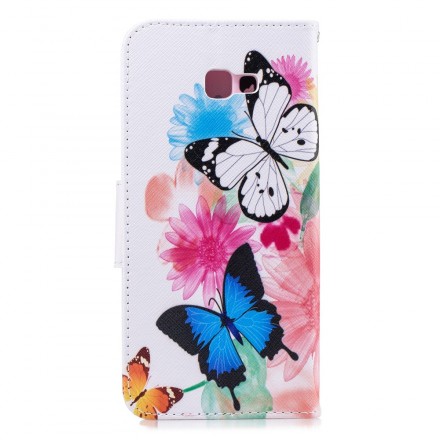 Samsung Galaxy J4 Plus Capa Pintada de Borboletas e Flores