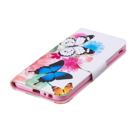 Samsung Galaxy J4 Plus Capa Pintada de Borboletas e Flores