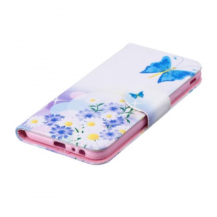 Samsung Galaxy J4 Plus Capa Pintada de Borboletas e Flores