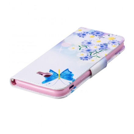 Samsung Galaxy J4 Plus Capa Pintada de Borboletas e Flores