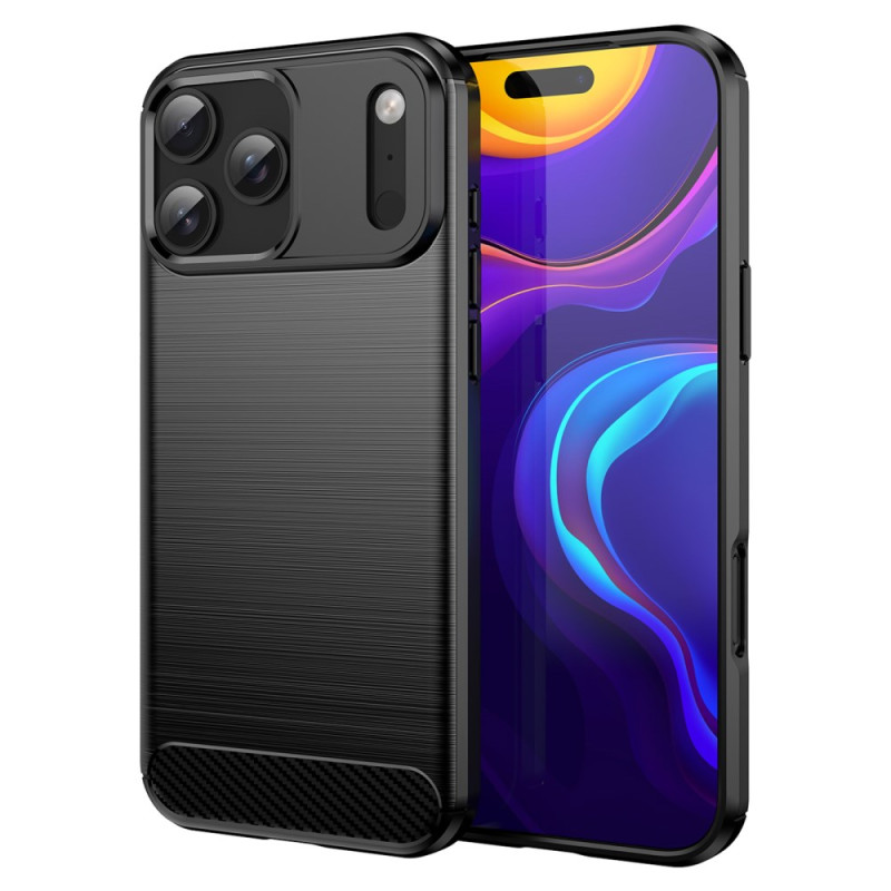 Capa para iPhone 17 Pro Max em fibra de carbono escovada