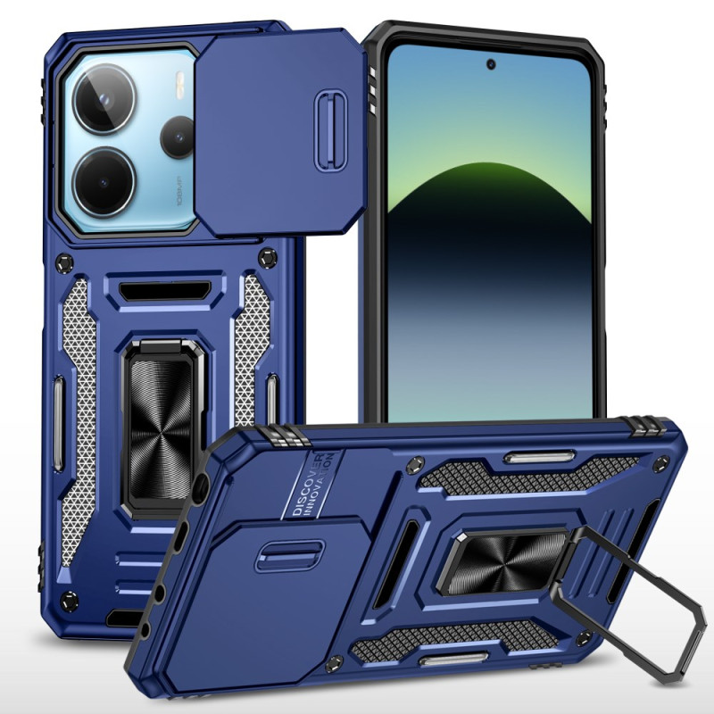 Capa ultra-resistente Xiaomi Redmi Note 14 5G com suporte para lentes e protetor