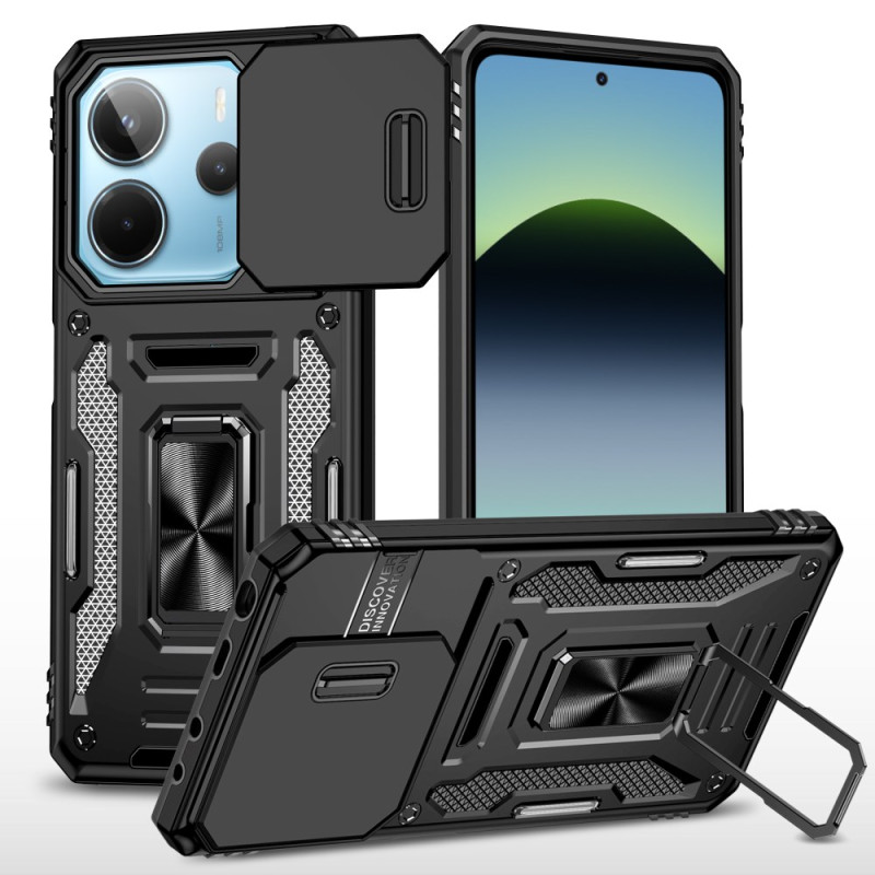 Capa ultra-resistente Xiaomi Redmi Note 14 5G com suporte para lentes e protetor