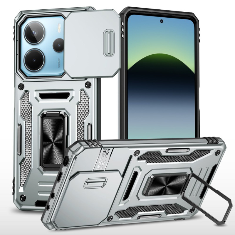 Capa ultra-resistente Xiaomi Redmi Note 14 5G com suporte para lentes e protetor