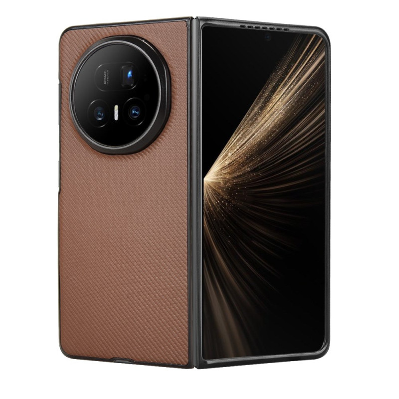 Capa de couro sintético para Honor Magic V5 5G Textura de fibra de carbono