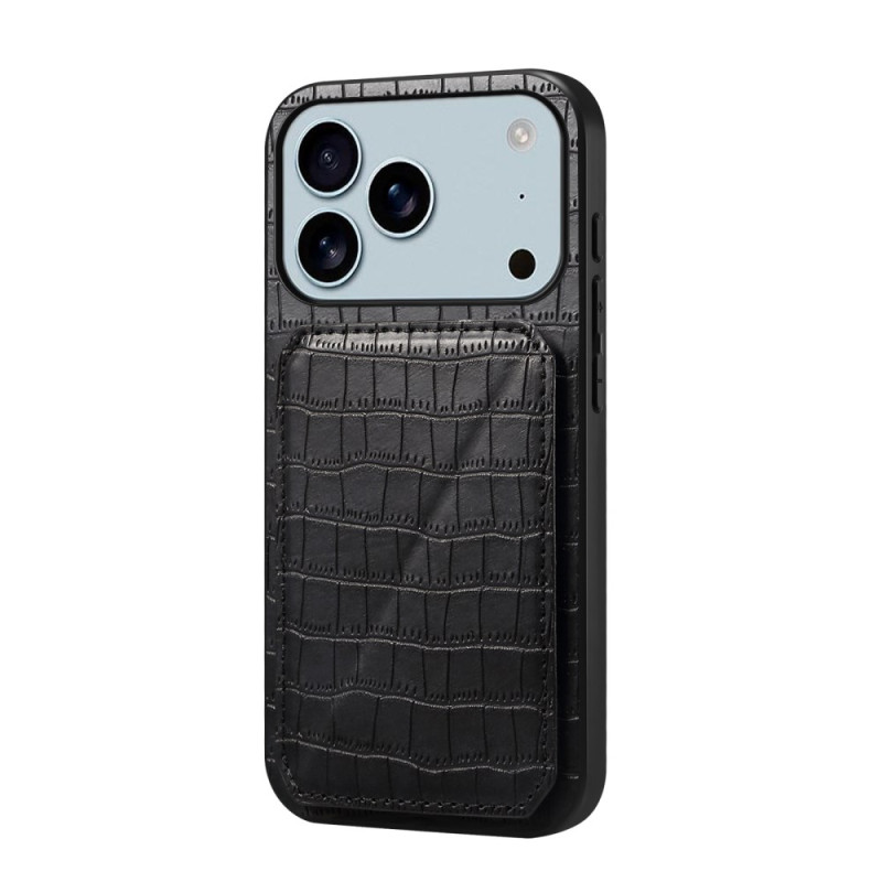Capa para iPhone 17 Pro Max Capa para cartão com efeito crocodilo