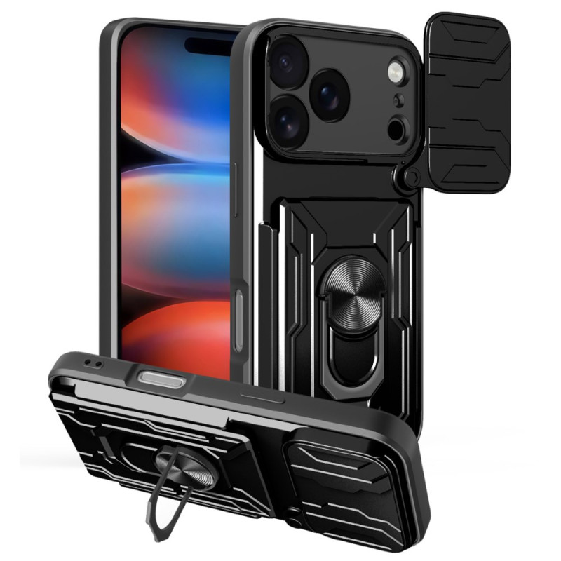 Capa ultra-resistente para iPhone 17 Pro Max com tampa deslizante para protecção para lente