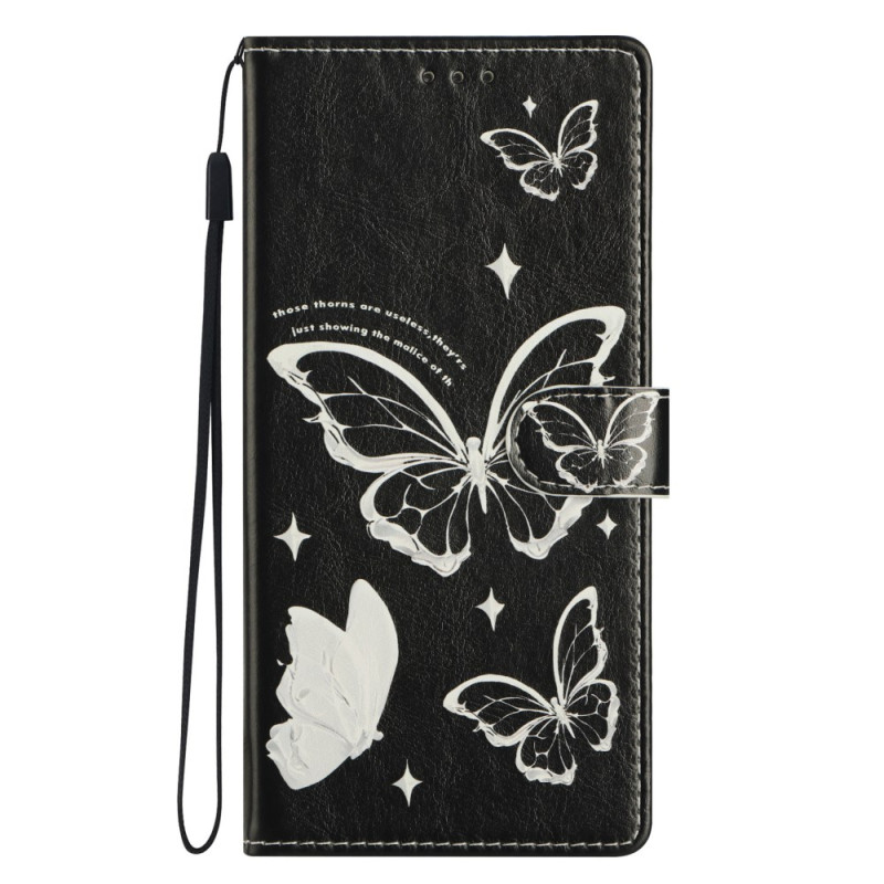 Capa para Xiaomi 15T Borboletas pretas e brancas