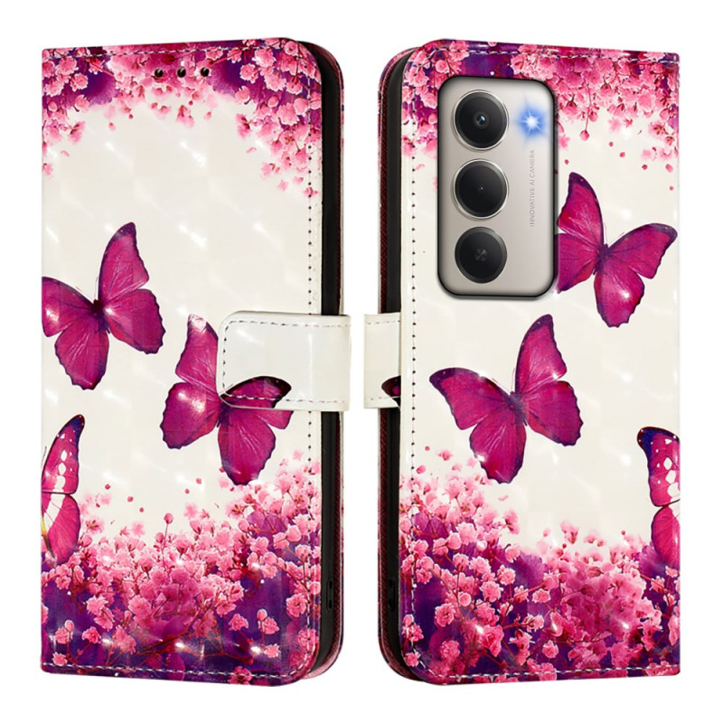 Capa Xiaomi Redmi 15 5G Borboletas cor-de-rosa