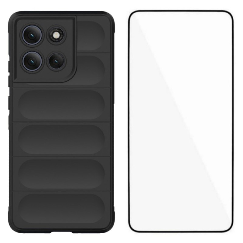 Capa de silicone para Moto G86 Power 5G com protetor de ecrã