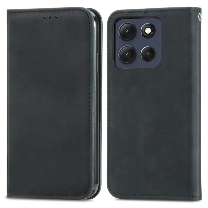 Capa Flip Cover Moto G86 5G Efeito Camurça