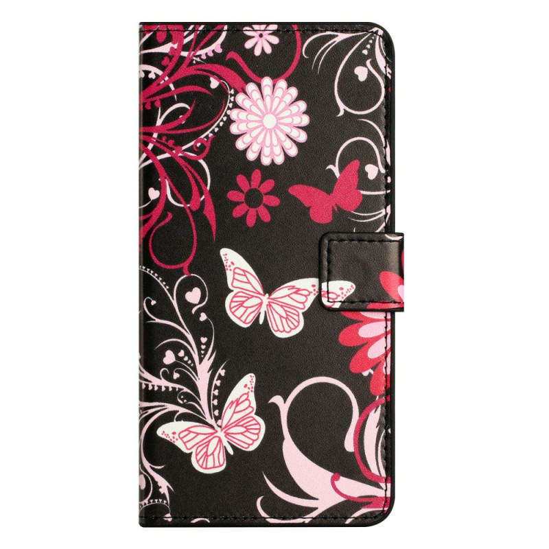 Capa para Moto G86 5G / G86 Power 5G Borboletas sobre fundo preto