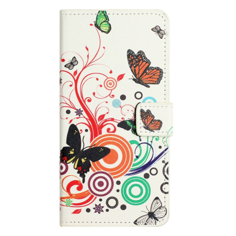 Capa para Moto G86 5G / G86 Power 5G Borboletas sobre fundo branco